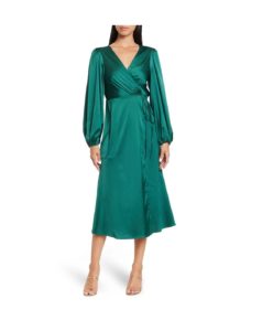 Image of sale on Long Sateen Side Tie Dress