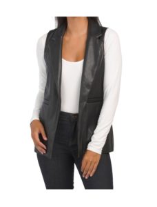 Image of sale on Collared Faux Leather Vest