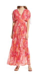 Image of sale on Floral Print Empire Waist Maxi Dress