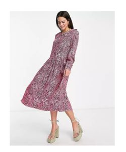 Image of sale on Sweety printed midi dress in pink