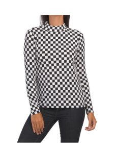 Image of sale on Long Sleeve Mock Neck Mesh Insert Top