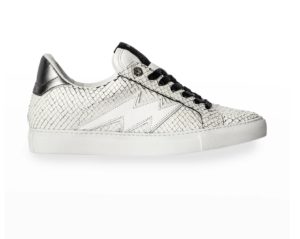 Image of sale on Keith Flash Mixed Leather Low-Top Sneakers size 6,8