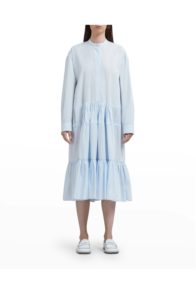 Image of sale on Drawstring Poplin Midi Shirtdress size 4-6