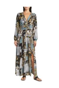 Image of sale on Patched Together Side Slit Maxi Dress