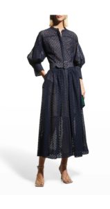 Image of sale on Balloon-Sleeve Eyelet Midi Dress