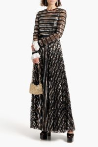 Image of sale on Striped sequined tulle gown