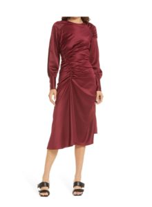 Image of sale on Asymmetrical Long Sleeve Midi Dress
