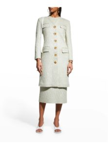 Image of sale on Paillette Tweed Knit Jacket w/ Raw Edges