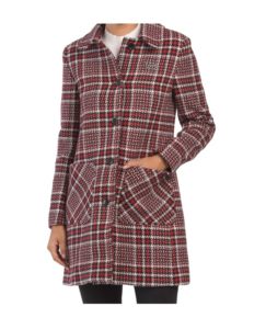 Image of sale on Wool Blend Houndstooth Coat