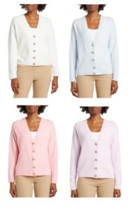 Image of sale on V-Neck Button Front Crop Cardigan