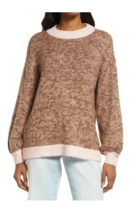 Image of sale on Contrast Trim Marled Sweater