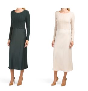 Image of sale on Satin Slip Dress With Cropped Sweater