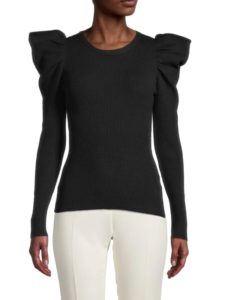 Image of sale on Puff-Sleeve Ribbed Sweater