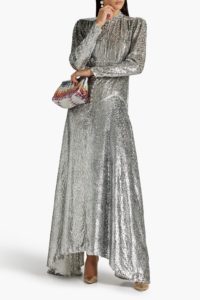 Image of sale on Metallic fil coupé tinsel maxi dress