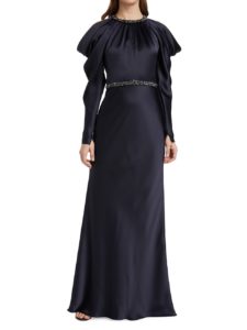 Image of sale on Shoulder Cut-Out Satin Gown