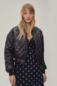 Image of sale on Quilted Padded Cropped Bomber Jacket