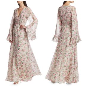 Image of sale on Ros Silk Ruffle Gown