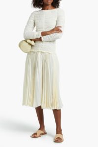 Image of sale on Nanna pleated ruched silk-crepe midi dress