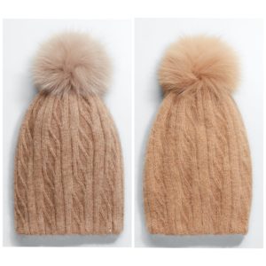 Image of sale on Knit Beanie w/ Fur Pompom