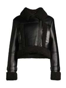 Image of sale on Jay Faux Leather & Faux Shearling Crop Jacket