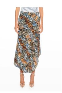 Image of sale on Sivan Long Animal-Print Skirt
