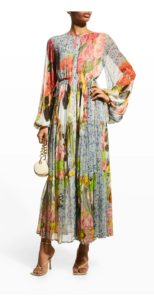 Image of sale on Josefina Printed V-neck Button-front Dress