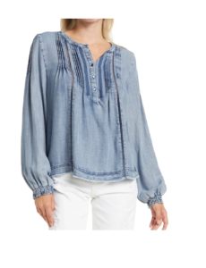 Image of sale on Allegre Long Smocked Cuff Blouse
