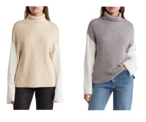 Image of sale on Colorblock Turtleneck Sweater