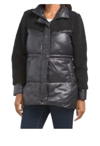Image of sale on Sherpa Mixed Media Anorak Coat