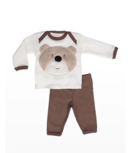 Image of sale on Boy’s Bear Contrast-trim Cotton Top W/ Leggings, Size 0-24m