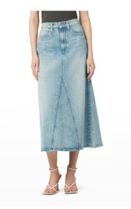 Image of sale on The Tulie Organic Cotton Denim A-line Midi Skirt