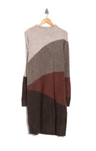 Image of sale on Sierra Modre Crewneck Long Sleeve Colorblock Dress