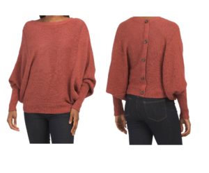 Image of sale on Button Back Dolman Pullover Sweater