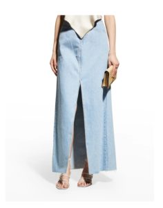 Image of sale on Dallas Organic Double-yoke Denim Maxi Skirt