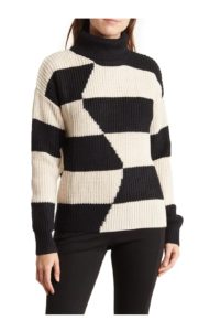 Image of sale on Geo Stripe Turtleneck Sweater