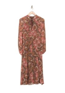 Image of sale on Tapestry Paisley Long Sleeve Midi Dress