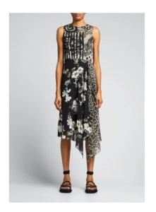 Image of sale on Mixed-print Blouson-sleeve Dress
