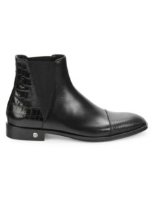 Image of sale on Animal Embossed Leather Chelsea Boots