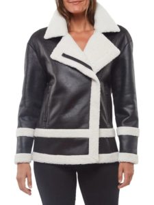 Image of sale on Faux Shearling & Faux Leather Moto Jacket