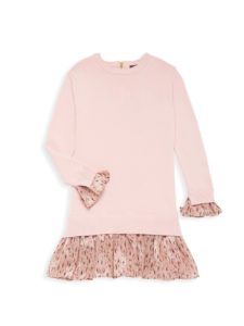 Image of sale on Little Girl’s & Girl’s Rita Leopard Trim Sweater Dress