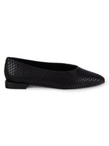 Image of sale on Snake-embossed Leather Ballet Flats