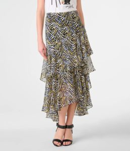 Image of sale on Crinkle Chiffon Zebra Maxi Skirt