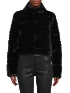 Image of sale on Faux Fur Cropped Zip Up Jacket