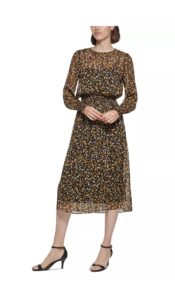 Image of sale on Women’s Petal Party Printed Chiffon Midi Dress