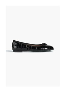 Image of sale on Amelia Croc-effect Patent-leather Ballet Flats