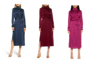 Image of sale on Mock Neck Draped Midi Dress