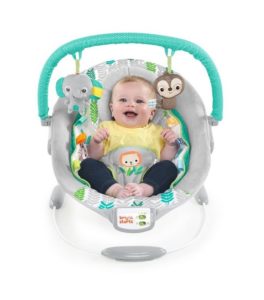 Image of sale on Jungle Vines Comfy Baby Bouncer with Vibrating Infant Seat, Toy Bar & Taggies