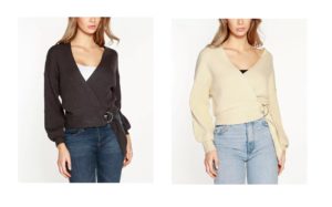 Image of sale on Black Label Belted Wrap Sweater