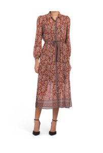 Image of sale on Border Print Midi Dress