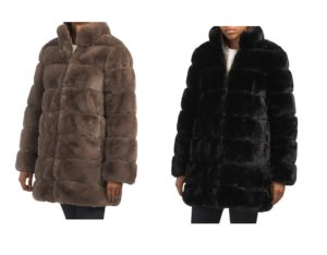 Image of sale on Reversible Faux Fur Stand Collar Coat